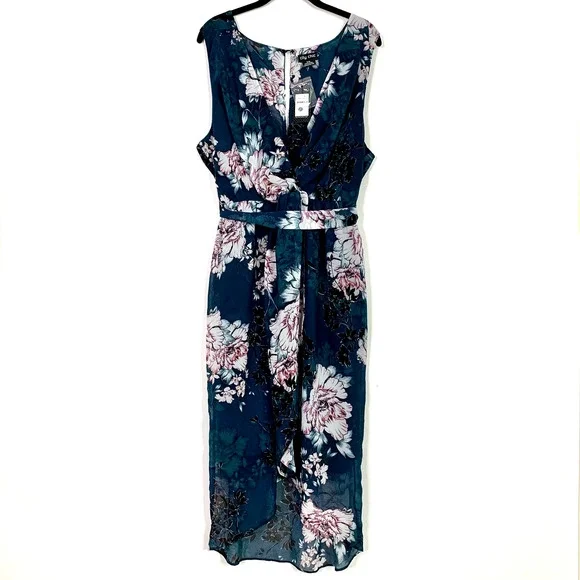 city chic green floral dress CITY CHIC BLUE FLORAL DRESS SZ 22